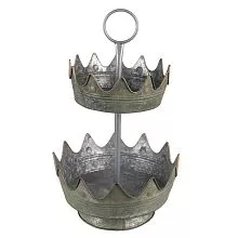 Dvoupatrový kovový podnos CROWN Ø 33x53 cm