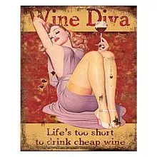 Plechová cedule WINE DIVA
