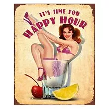 Plechová cedule HAPPY HOUR