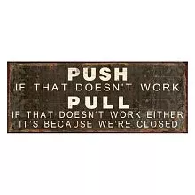 Plechová cedule PUSH PULL