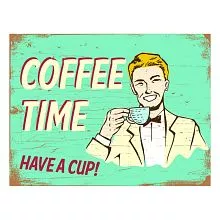 Plechová cedule COFFEE TIME