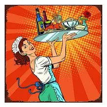 Plechová cedule WAITRESS
