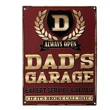 Plechová cedule DADS GARAGE
