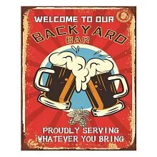 Plechová cedule BACKYARD BAR