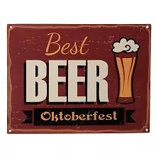 Plechová cedule BEST BEER 33x25 cm