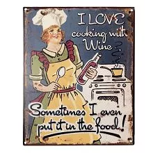 Plechová cedule COOKING 20x25 cm