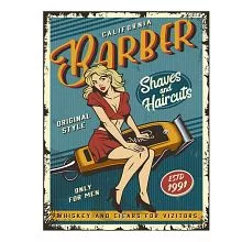 Plechová cedule BARBER