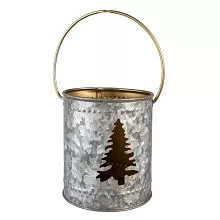 Kovová lucerna na čajovou svíčku CHRISTMAS TREE 6Y5395