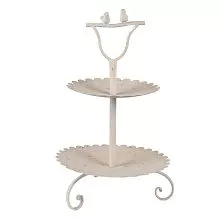 Dvoupatrový kovový podnos BIRD Ø 32x51 cm