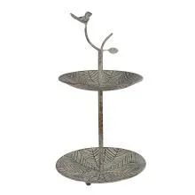 Dvoupatrový kovový podnos BIRD Ø 26x48 cm