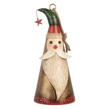 Kovová vánoční dekorace Santa Claus se zlatým pláštěm Ø 16x38 cm