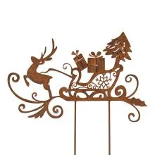 Garden Stake Sled 19x1x45 cm Brown Metal 6Y6095