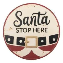 Text Sign Ø 40x1 cm White Metal Christmas 6Y6168