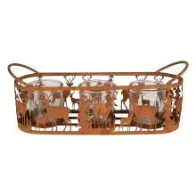Svícen na čajové svíčky DEERS 37x11x13 cm