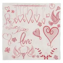 Papírové ubrousky LOVE (20 kusů v balení) 33x33 cm