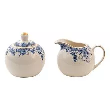 Porcelánová cukřenka a mlékovka BLUE FLOWERS 11*9*8 / Ø 9*9 cm