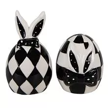 Keramická solnička a pepřenka CHECKERED BUNNY