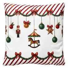Vánoční dekorativní polštář s houpacím koníkem CHRISTMAS CAROUSEL DREAM 45×45×4 cm