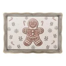 Dekorativní plastový tác CLASSIC GINGERBREAD MAGIC 31x22x2 cm