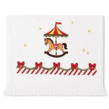 Vánoční kuchyňský ručník Christmas Carousel Dream s houpacím koníkem
