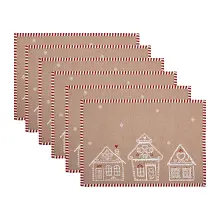 Textilní prostírání GINGERBREAD BLISS - sada 6 kusů 48x33 cm
