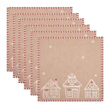 Textilní ubrousky GINGERBREAD BLISS - sada 6 kusů  40x40 cm