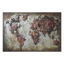 Kovový obraz WORLD MAP 120*80*4 cm