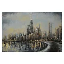 Kovový obraz SKYLINE 120*80*4 cm