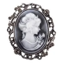 Women's Brooch Grey Metal