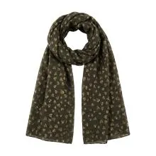Printed Scarf Green Polyester