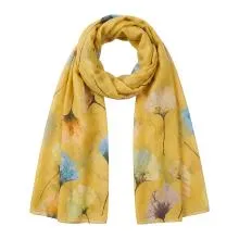 Printed Scarf Yellow Polyester