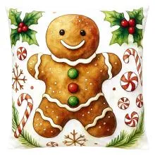 Polštář s výplní GINGERBREAD MAN 45x45x4 cm