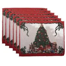 Textilní prostírání CHRISTMAS TREE - sada 6 kusů