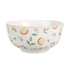 Porcelánová miska LEMONS AND LEAFS Ø 14x7 cm / 500 ml
