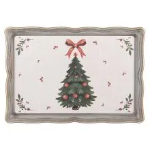 Dekorativní plastový tác TRADITIONAL CHRISTMAS HARMONY 31x22x2 cm